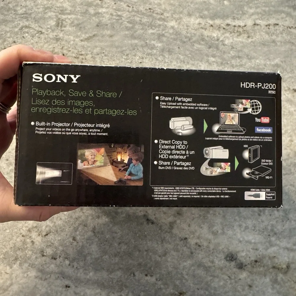 Sony Handycam HDR-PJ200 Full HD Camcorder w/Built-In Projector 30x Zoom